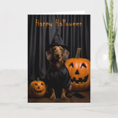 Cute Dachshund Halloween Kaart (Voorkant)