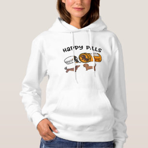 Cute Dachshund Happy Pills Funny Weiner Dog Ma Da Hoodie