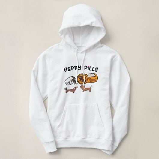 Cute Dachshund Happy Pills Funny Weiner Dog Ma Da Hoodie (Design voorkant)