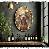 Cute Dachshund Hond, Bosgrond, Bladeren CF9 Découp Tissuepapier