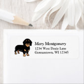 Cute Dachshund-hond retouradres Etiket (Insitu)