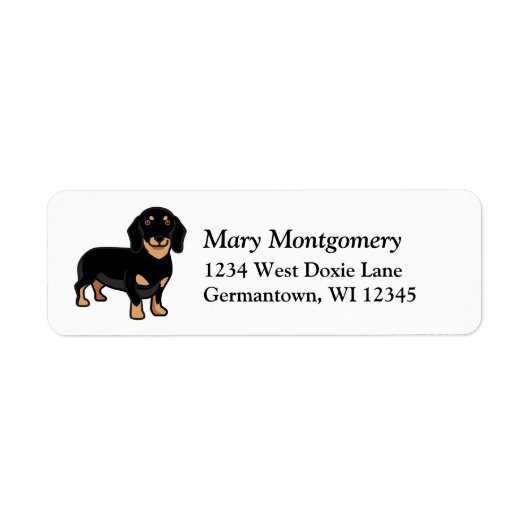 Cute Dachshund-hond retouradres Etiket (Voorkant)