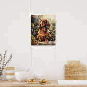 Cute Dachshund-hondenkunstprintposter Poster (Keuken)