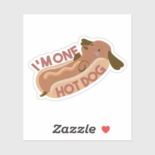 Cute Dachshund Hot Dog Pun - Ik ben één hotdog Sticker (Vel)