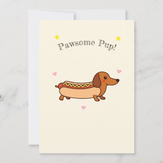 Cute dachshund hotdog holiday card feestdagenkaart (Voorkant)