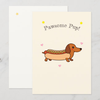 Cute dachshund hotdog holiday card feestdagenkaart