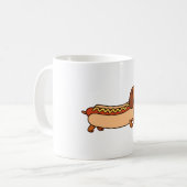 Cute dachshund hotdog koffiemok (Voorkant links)