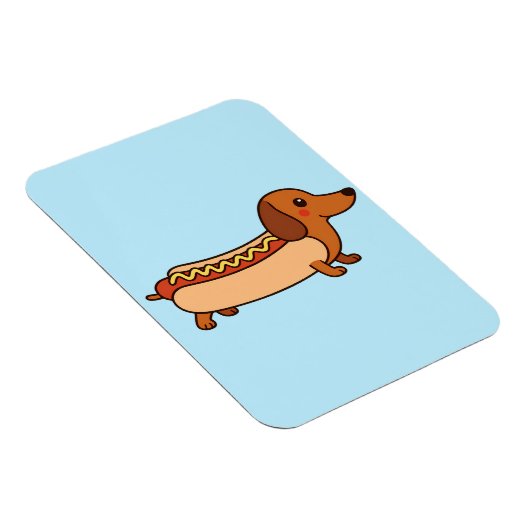 Cute dachshund hotdog magneet (Rechterzijde)