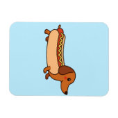 Cute dachshund hotdog magneet (Horizontaal)