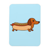 Cute dachshund hotdog magneet (Verticaal)