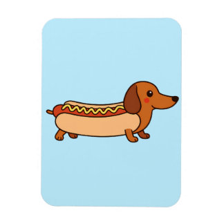 Cute dachshund hotdog magneet
