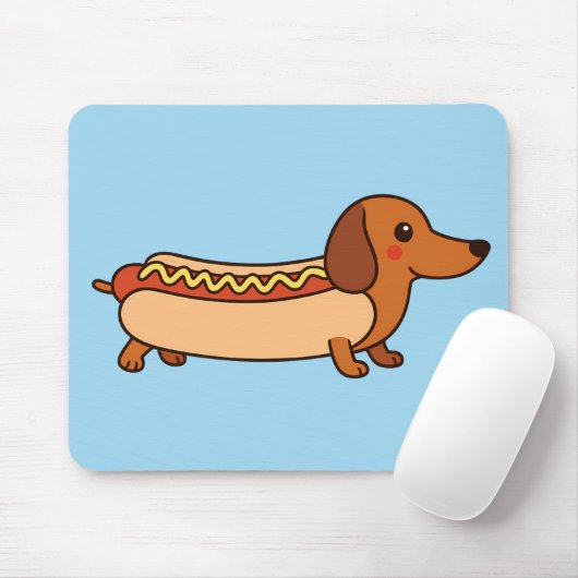 Cute dachshund hotdog muismat (Met muis)