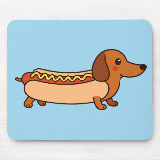 Cute dachshund hotdog muismat