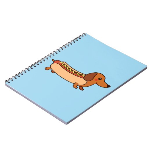 Cute dachshund hotdog notitieboek (Linkerzijde)