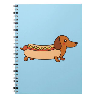 Cute dachshund hotdog notitieboek
