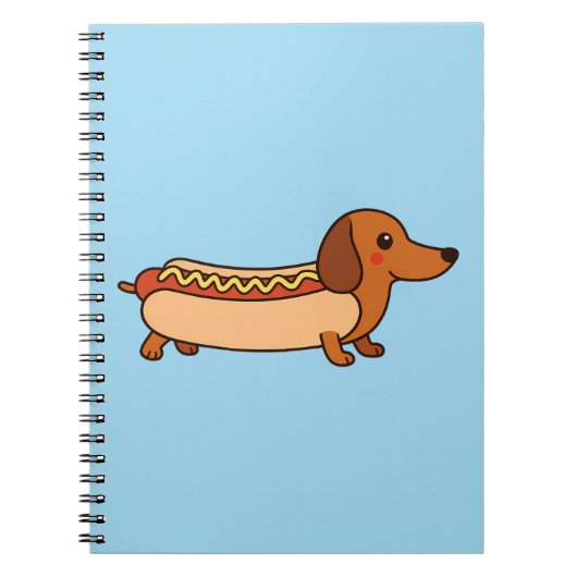 Cute dachshund hotdog notitieboek (Voorkant)
