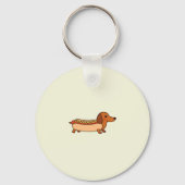 Cute dachshund hotdog sleutelhanger (Voorkant)