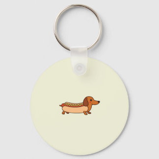 Cute dachshund hotdog sleutelhanger