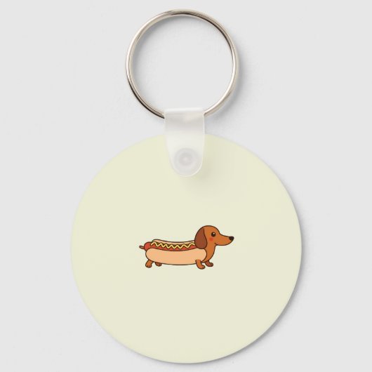 Cute dachshund hotdog sleutelhanger (Voorkant)