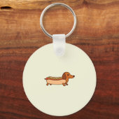 Cute dachshund hotdog sleutelhanger (Achterkant)