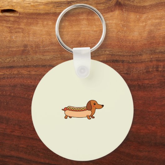 Cute dachshund hotdog sleutelhanger (Voorkant)