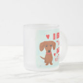 Cute Dachshund houdt van je rommel | Funny Wiener  Matglas Koffiemok (Voorkant rechts)