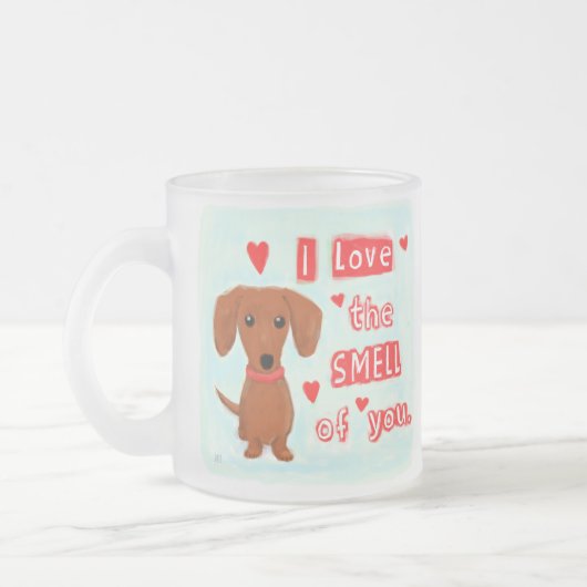 Cute Dachshund houdt van je rommel | Funny Wiener  Matglas Koffiemok (Links)