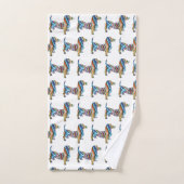 Cute Dachshund in een Psychedlic Zebra Pattern Bad Handdoek (Handdoek)