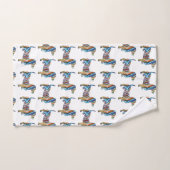 Cute Dachshund in een Psychedlic Zebra Pattern Bad Handdoek (Handdoek)