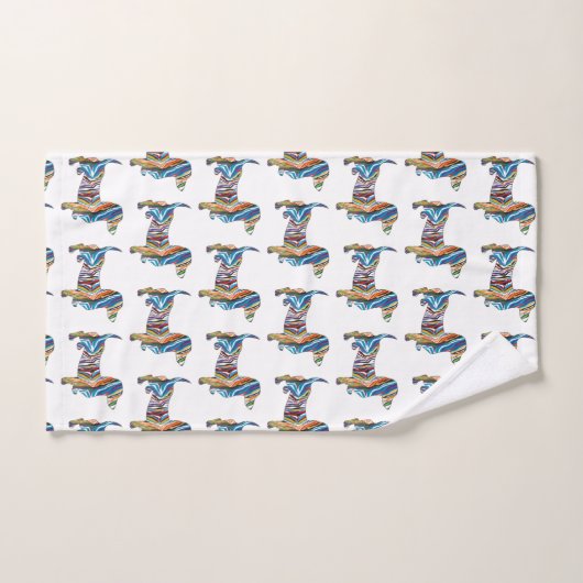 Cute Dachshund in een Psychedlic Zebra Pattern Bad Handdoek (Handdoek)