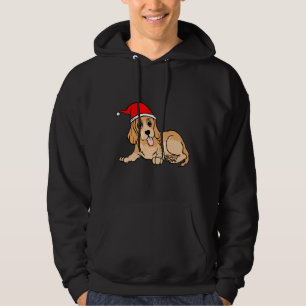 Cute Dachshund in Kerstmis in Santa Hat Hoodie