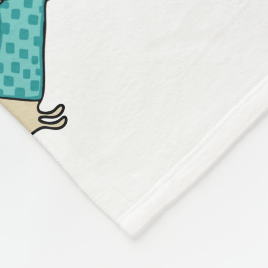 Cute dachshund in muntblauw fleece deken (Hoek)