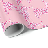 Cute Dachshund in roze harten Cadeaupapier (Rol Hoek)