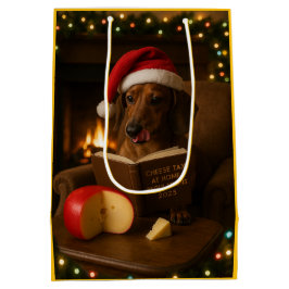 Cute Dachshund Kaas Belasting Kerstcadeautas Medium Cadeauzakje