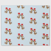 Cute Dachshund Kerstmis Cadeaupapier (Vlak)