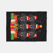 Cute Dachshund Le Doxie Christmas Tree Xmas Hat Lo Fleece Deken (Voorkant (Horizontaal))