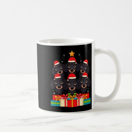Cute Dachshund Le Doxie Christmas Tree Xmas Hat Lo Koffiemok (Rechts)