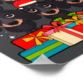 Cute Dachshund Le Doxie Christmas Tree Xmas Hat Lo Poster (Hoek)