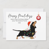 Cute Dachshund Lichtjes Huisdier Liefhebber Kerstk Feestdagenkaart (Voorkant)