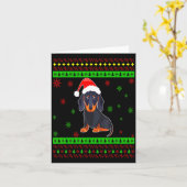 Cute Dachshund Long Dog Mom Merry Xmas New Year Kaart (Gele Bloem)