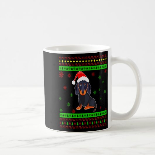 Cute Dachshund Long Dog Mom Merry Xmas New Year  Koffiemok (Rechts)