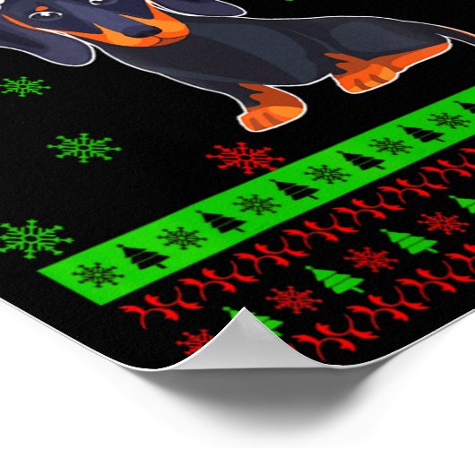 Cute Dachshund Long Dog Mom Merry Xmas New Year  Poster (Hoek)