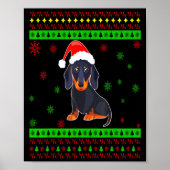 Cute Dachshund Long Dog Mom Merry Xmas New Year  Poster (Voorkant)