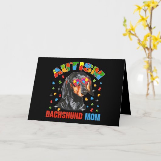 Cute Dachshund Lover Autism Awareness Dog Mama Gif Kaart (Gele Bloem)