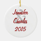Cute Dachshund Lovers First kerstversiering Keramisch Ornament (Achterkant)