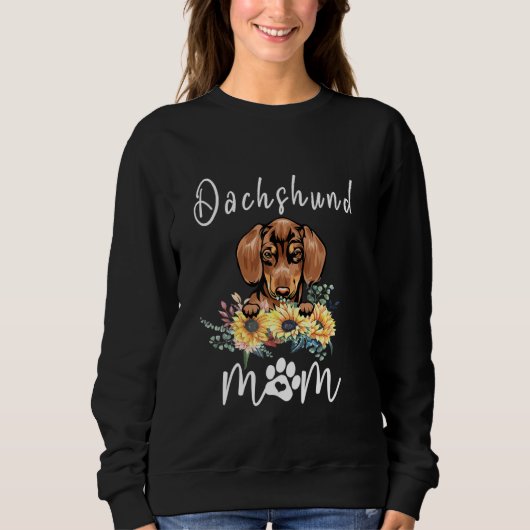 Cute Dachshund Ma Sunflower Dog mam Moederdag Trui (Voorkant)