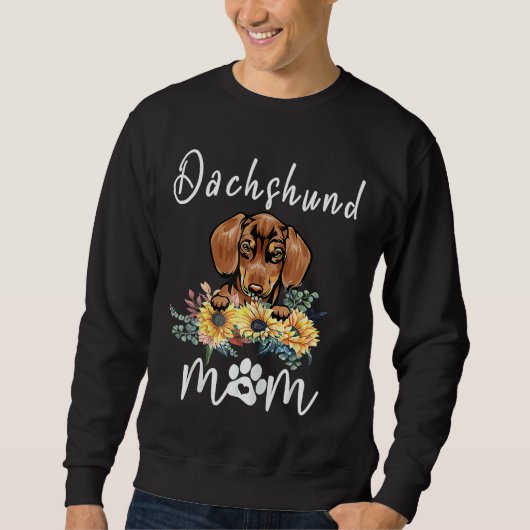 Cute Dachshund Ma Sunflower Dog mama Trui (Voorkant)