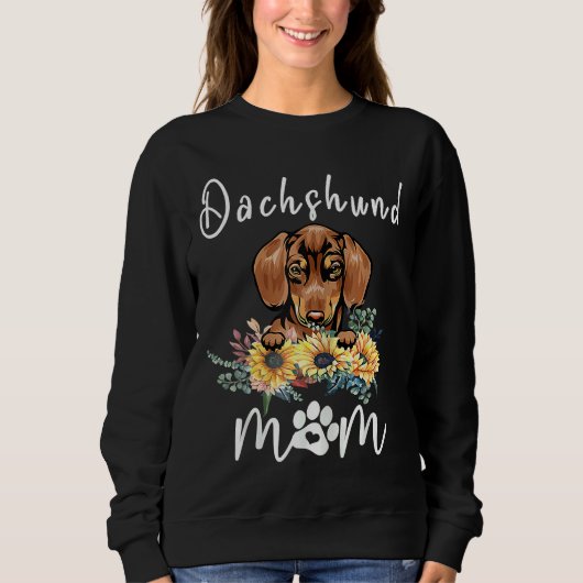Cute Dachshund Ma Sunflower Dog mama Trui (Voorkant)