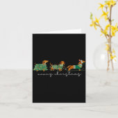 Cute Dachshund Merry Christmas Weiner Dog Lover Xm Kaart (Gele Bloem)