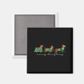 Cute Dachshund Merry Christmas Weiner Dog Lover Xm Magneet (Voorkant / Achterkant)